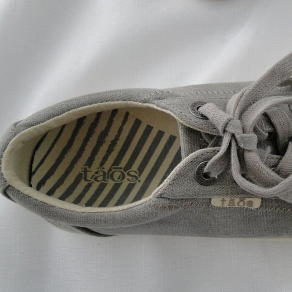 Taos Size 7 Gray Wash Canvas Lace up Sneaker - Picture 4 of 6